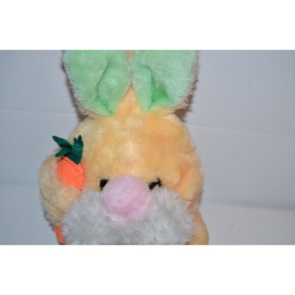 Vtg MTY Intl Round Baby Bunny rabbit w/ carrot pastel yellow green - Picture 3 of 11